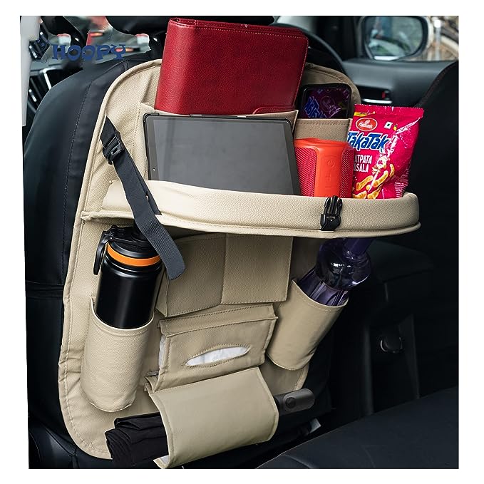 HOOPY PU Leather Auto Car Back Seat Organizer